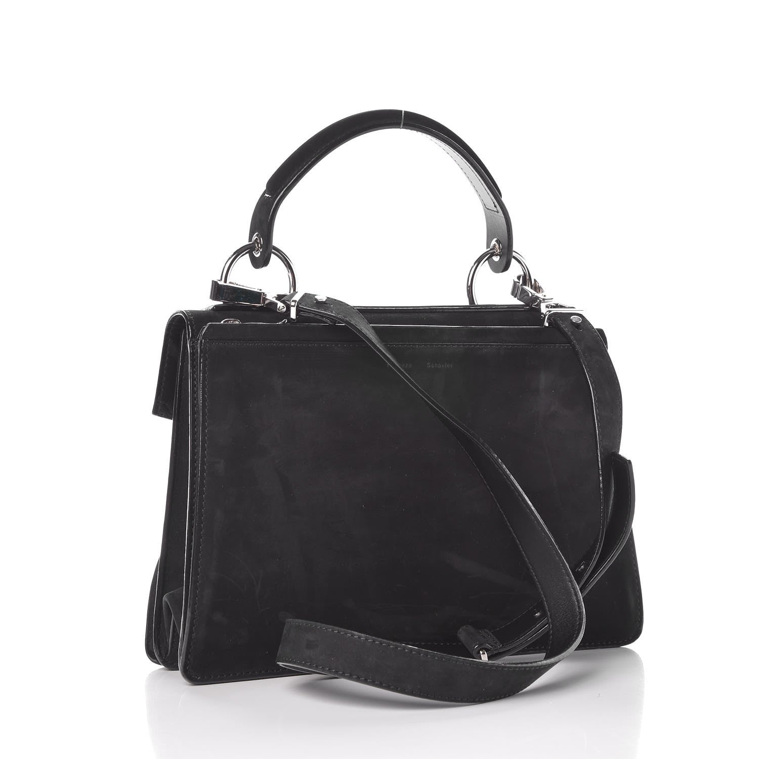 Proenza Schouler Calfskin Nubuck Medium Hava Top Handle Bag Black 2 of 9