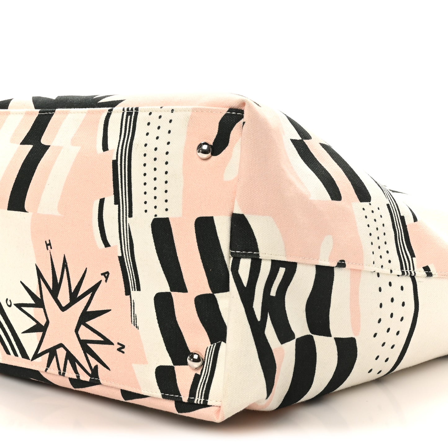 Canvas Cruise Print Tote Pink White Black