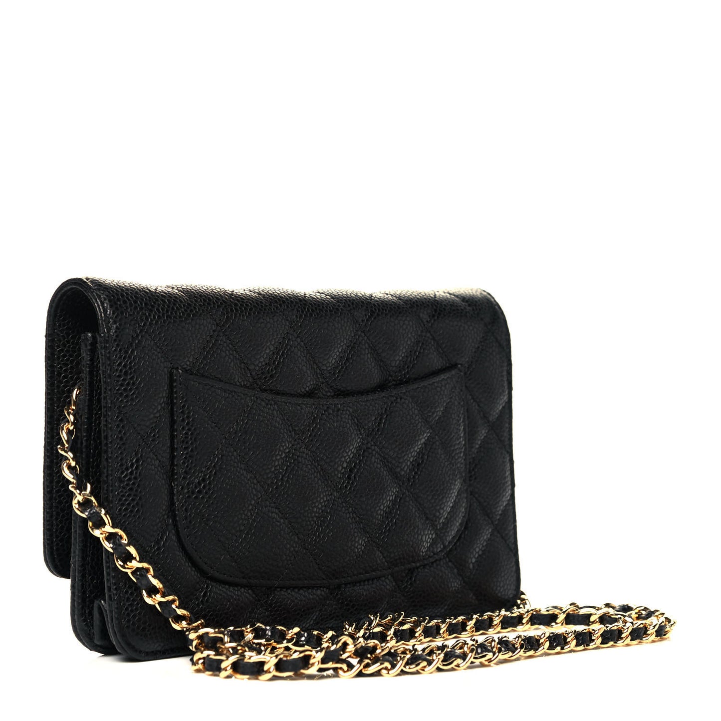 Caviar Quilted Wallet On Chain WOC Black