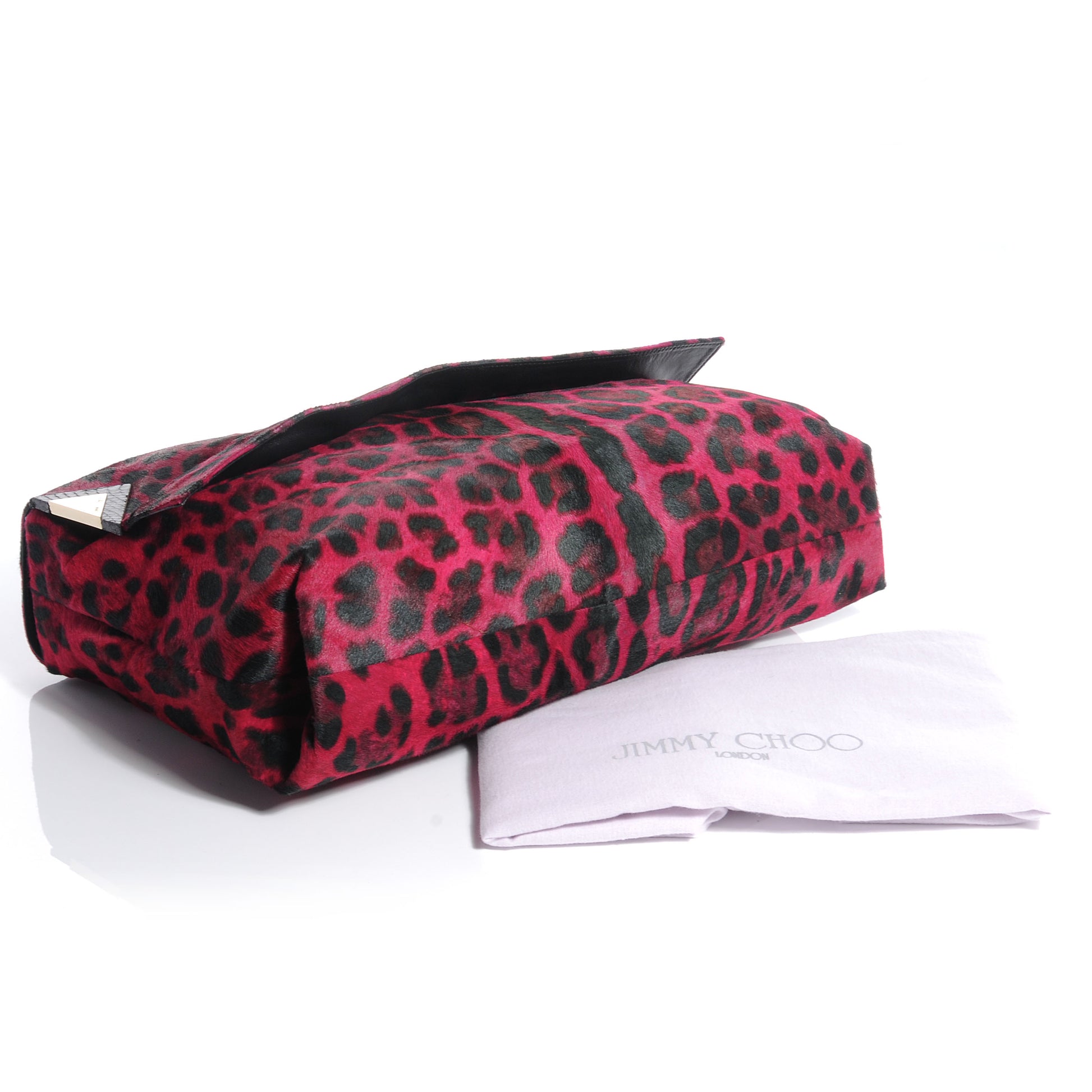 Jimmy Choo Pony Hair Printed Leopard Large Handbag Pink 4 of 6