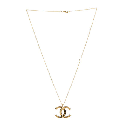 Chanel Metal CC Paris Button Necklace Gold 3 of 6