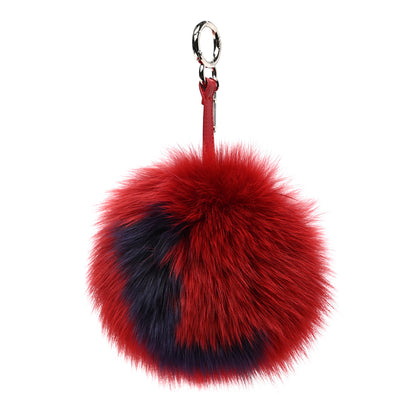 Fendi Fox Fur L ABCharm Pom Pom Bag Charm Red Blue 1 of 4