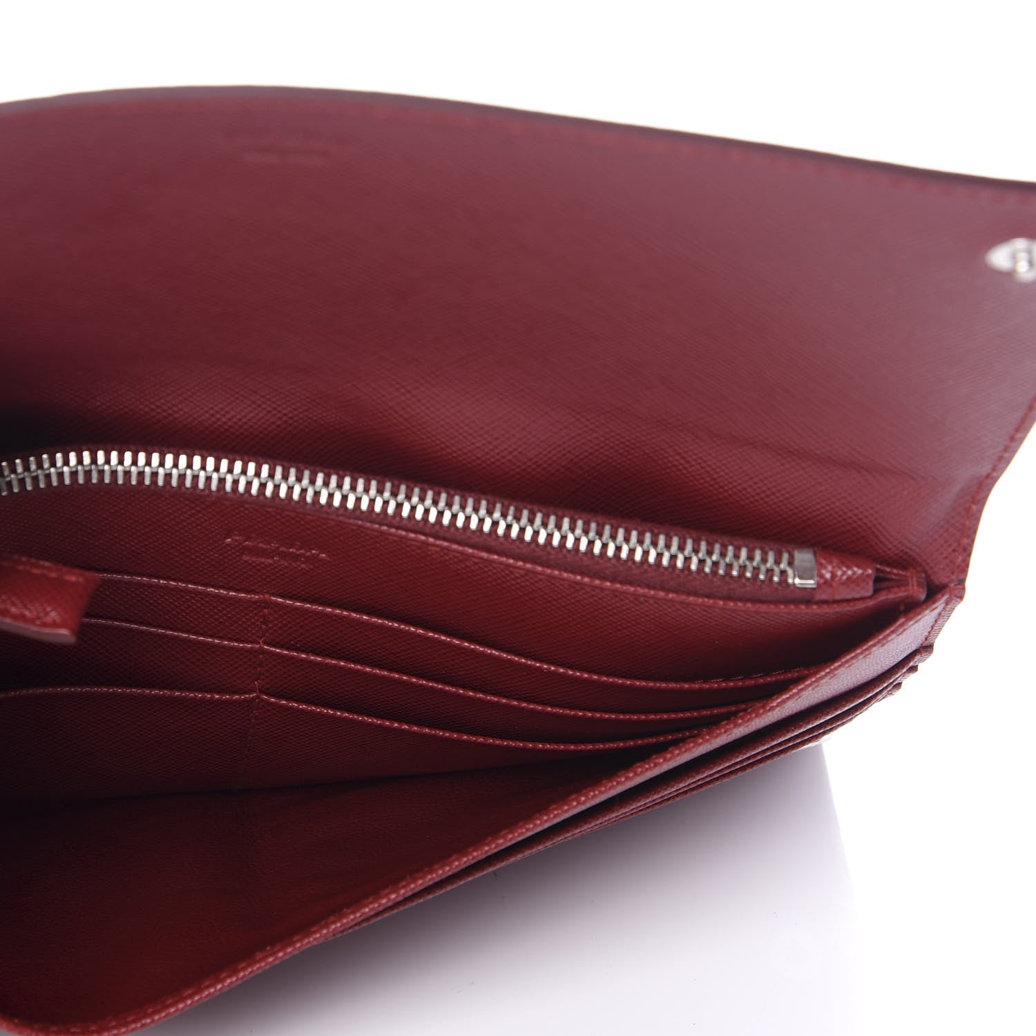 Prada Saffiano Continental Flap Wallet Granato 5 of 9