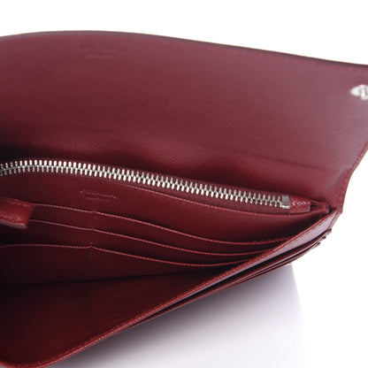 Prada Saffiano Continental Flap Wallet Granato 5 of 9