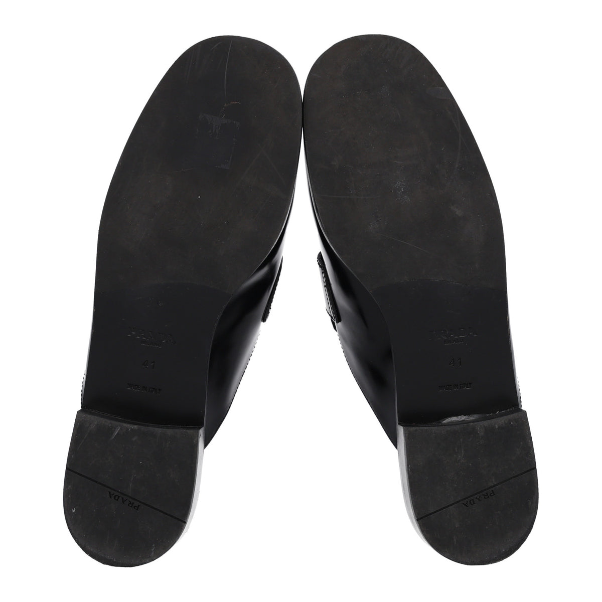 City Calfskin Metal Triangle Logo 20mm Flat Mules 41 Black