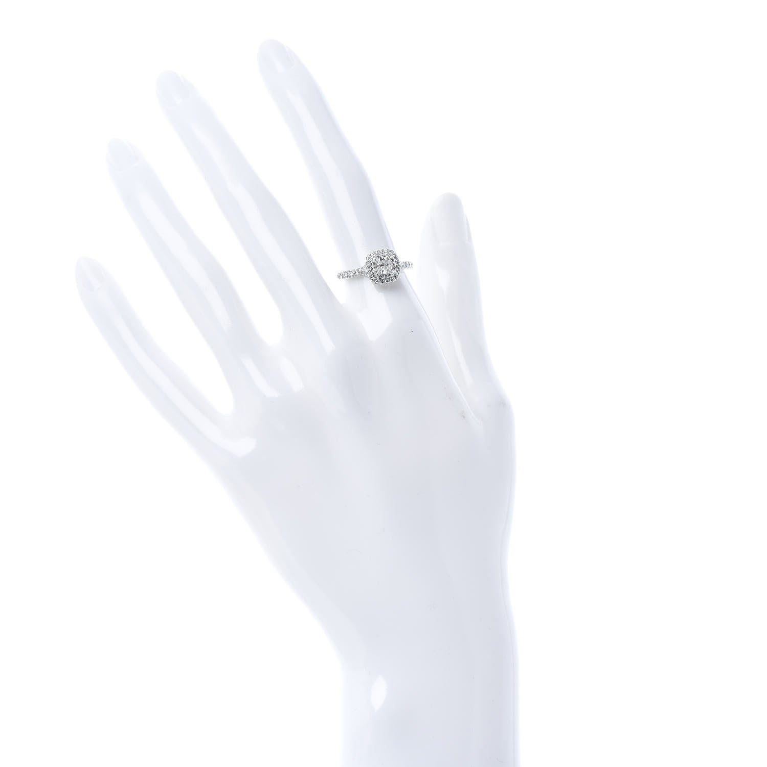 Tiffany Platinum Diamond .30ct Soleste Cushion Cut Double Halo Engagement Ring 51 5.75 2 of 6