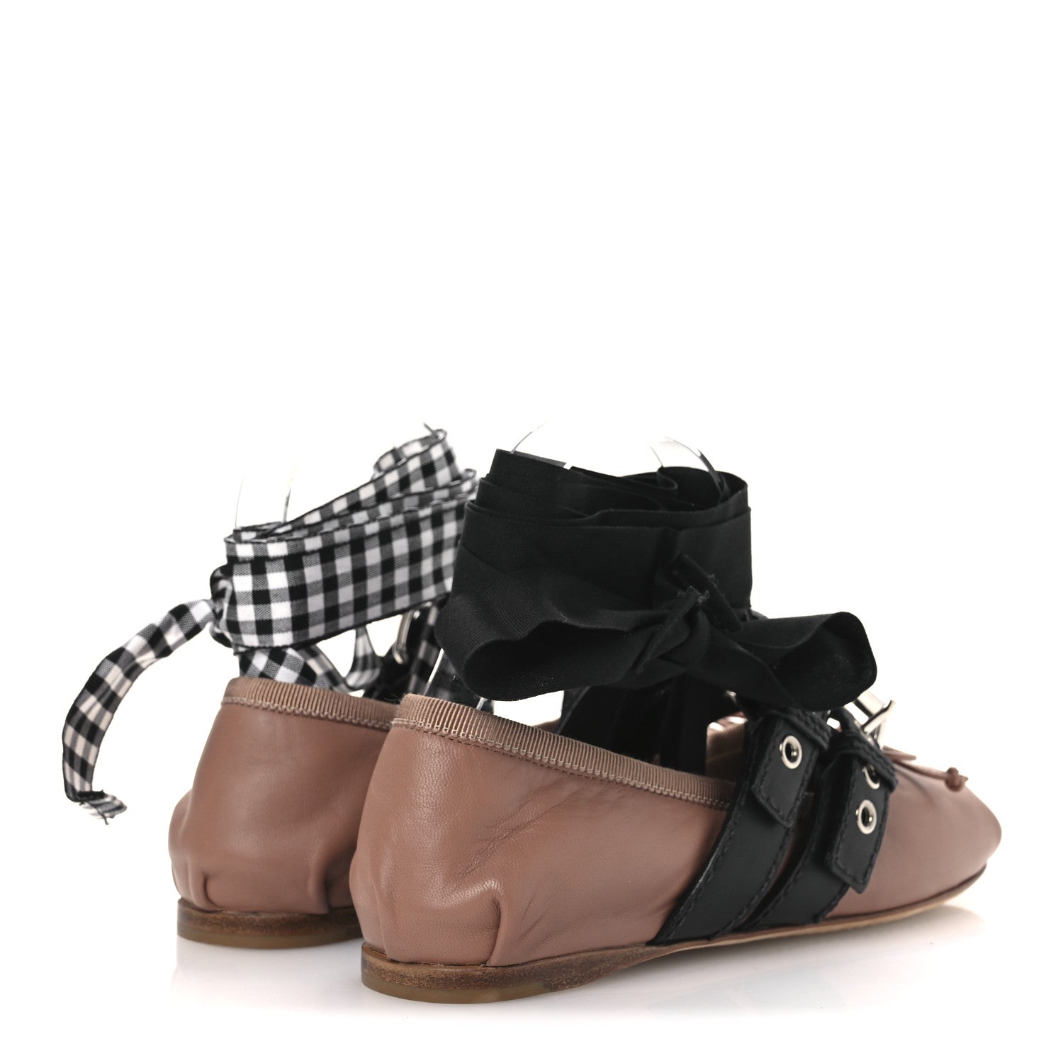 Miu Miu Nappa Double Buckle Ballerina Flats 35 Cammeo Black 5 of 10