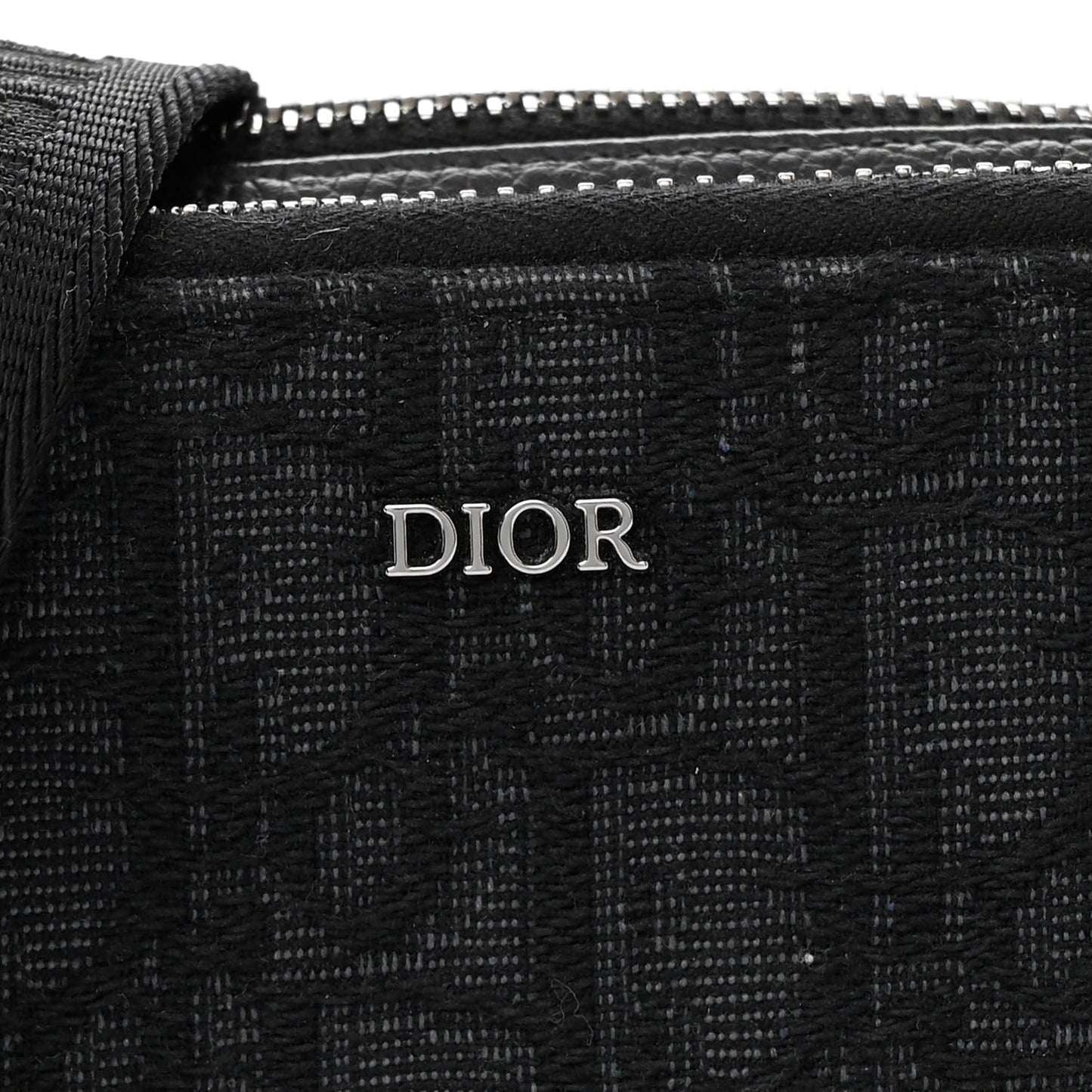 Oblique Zipped With Strap Pouch Black