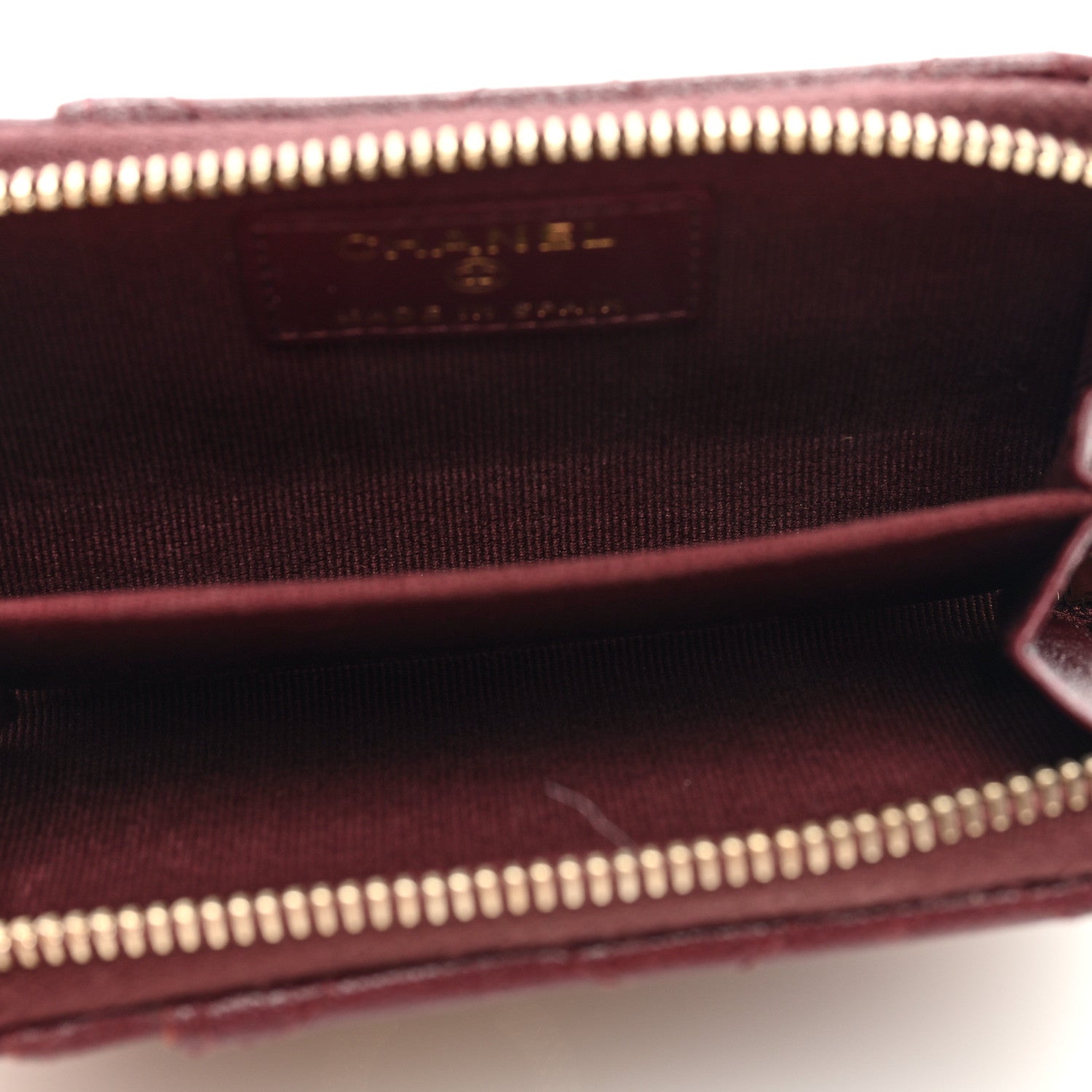 Chanel Caviar Quilted Studded CC Zip Card Holder Burgundy 5 of 7