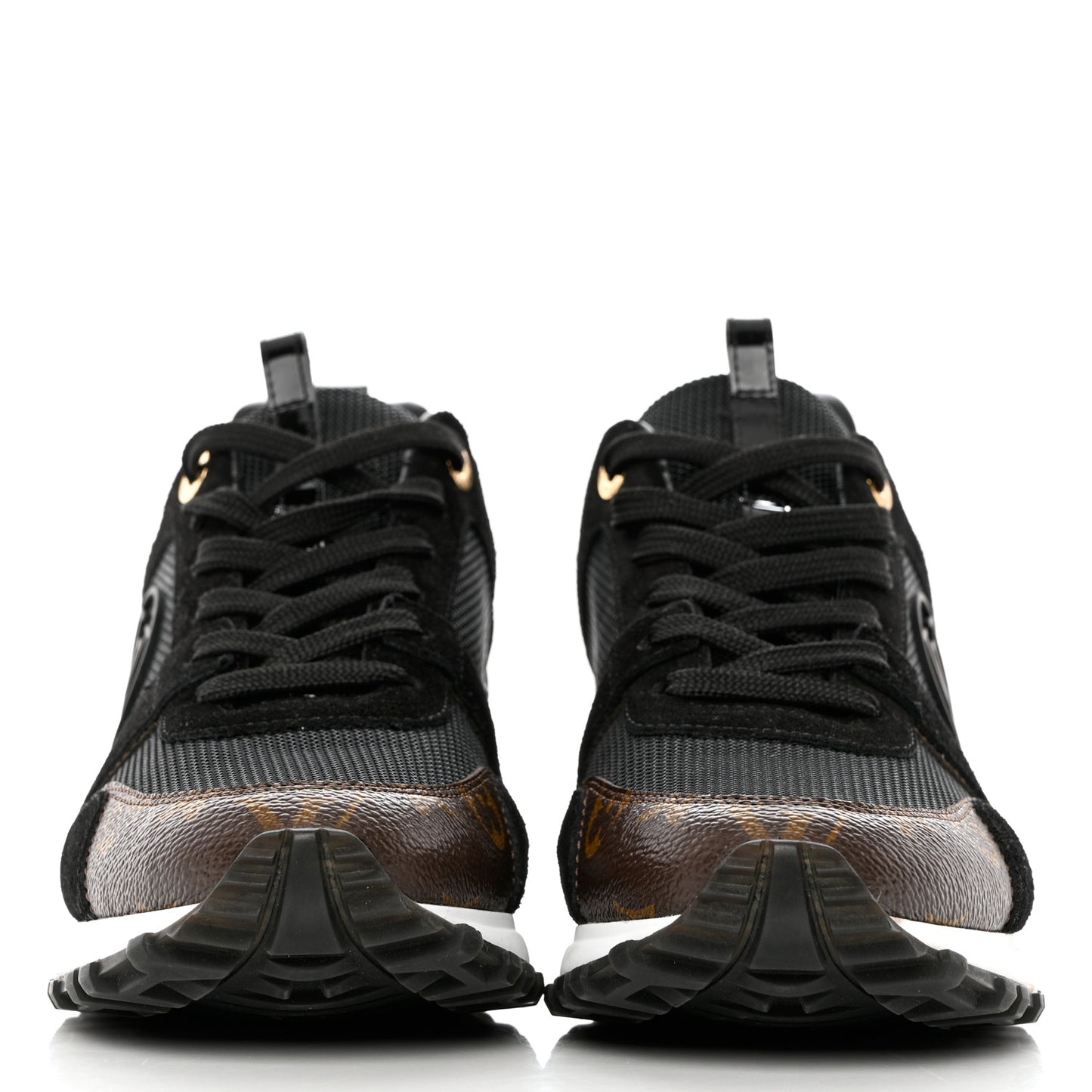 Suede Monogram Run Away Sneakers 39 Black