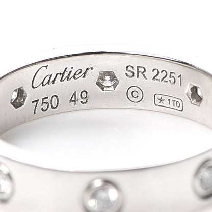 Cartier 18K White Gold 8 Diamond 4mm Wedding Band LOVE Ring 49 4.75 4 of 5