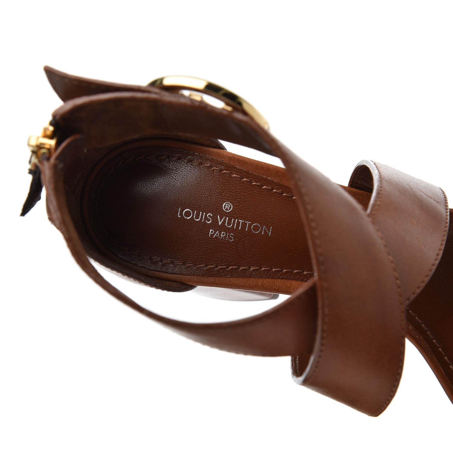 Louis Vuitton Calfskin Monogram Horizon Sandals 36 Cognac Brown 6 of 18