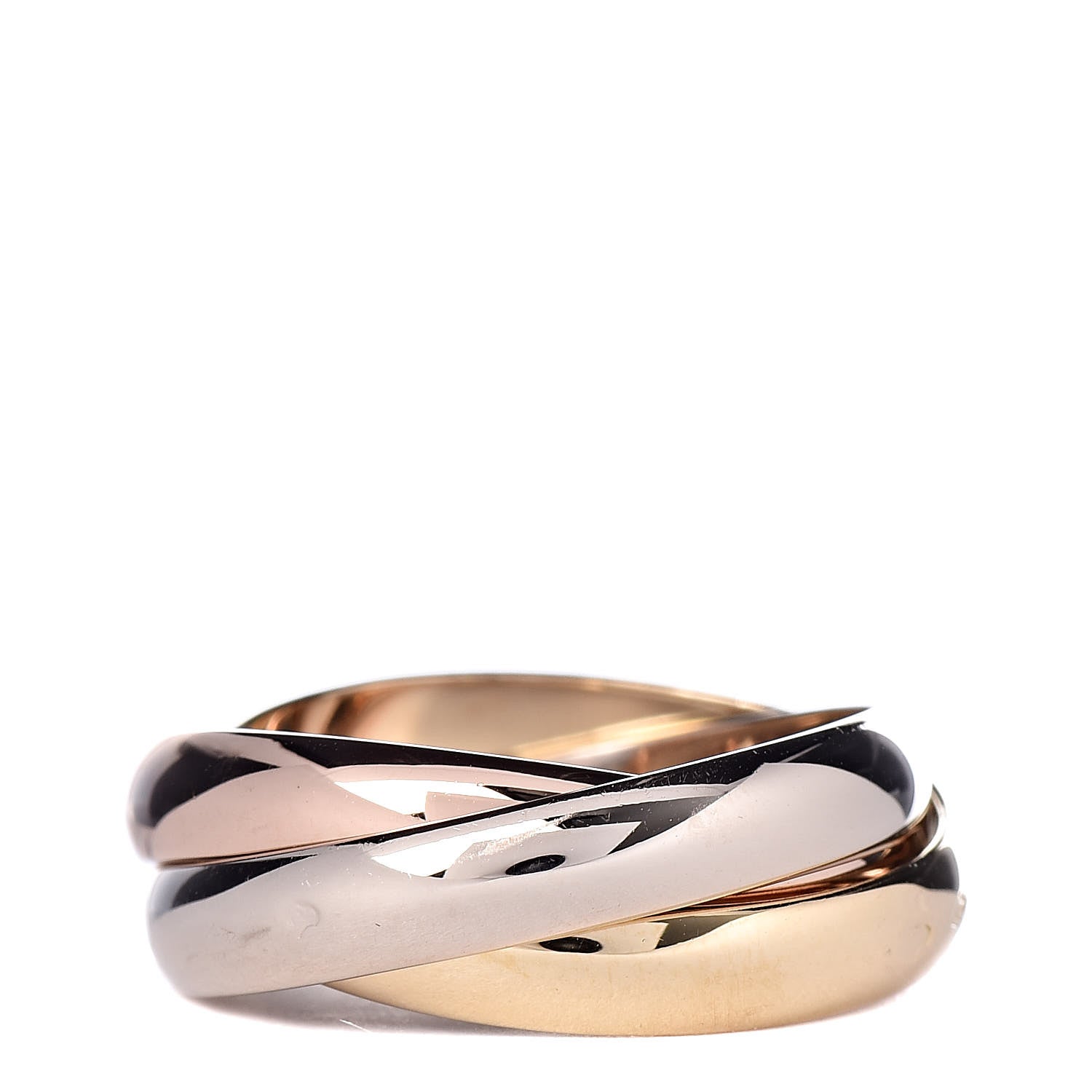 Cartier 18K Pink Yellow White Gold Classic Les Must De Trinity Ring 52 6 3 of 4