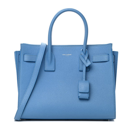 Saint Laurent Grained Calfskin Baby Sac De Jour Blue Clair 1 of 4