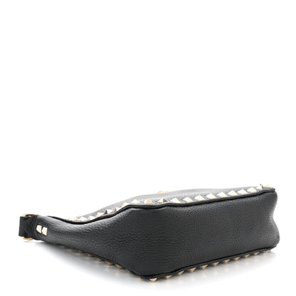 Valentino Garavani Pebbled Calfskin Mini Rockstud Flip-Lock Messenger Bag Black 4 of 12