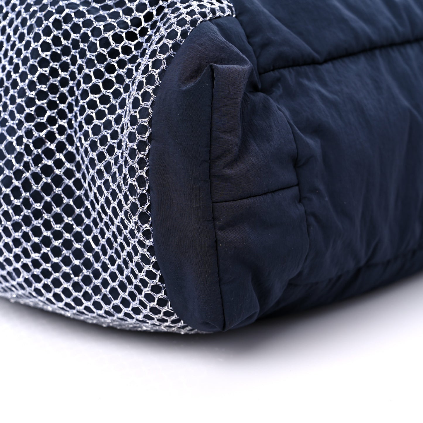 Nylon Sport Tote Navy White