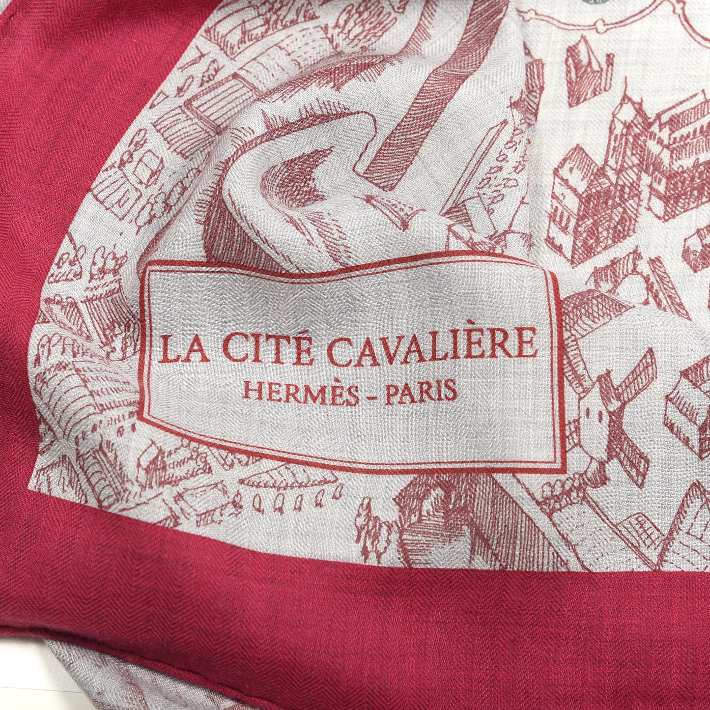 Cashmere Silk La Cite Cavaliere Shawl 140 Fuchsia Bordeaux