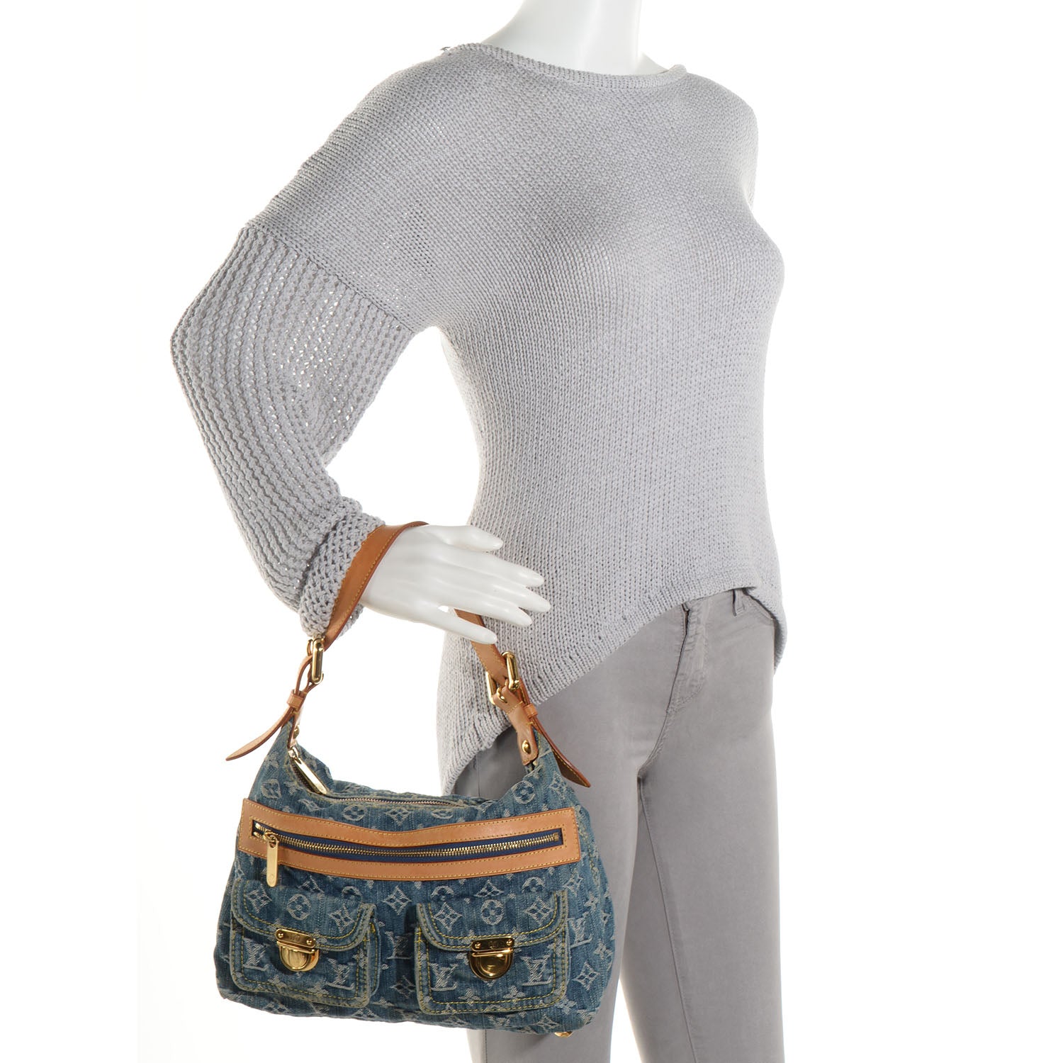 Louis Vuitton Monogram Denim Baggy PM Blue 2 of 7