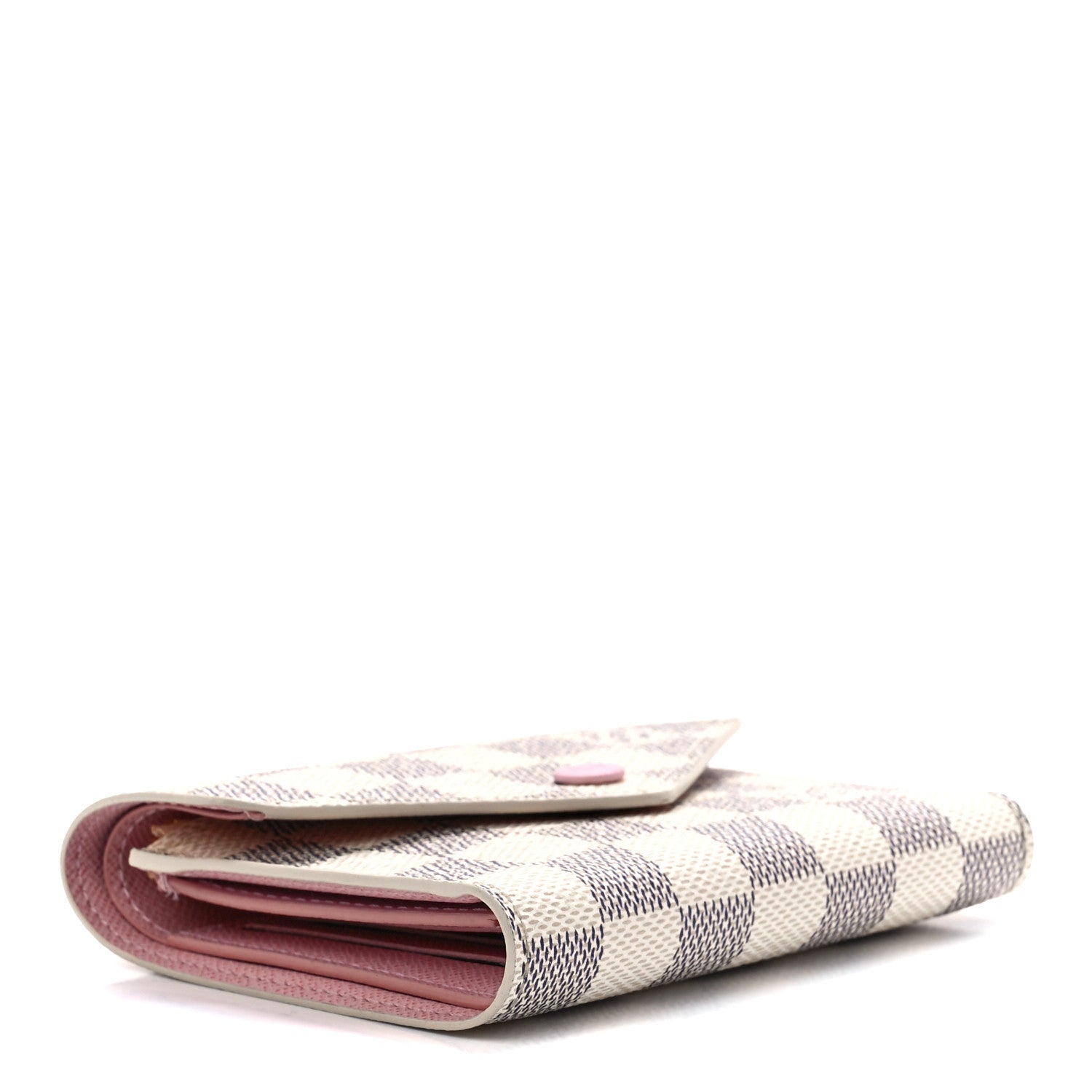 Louis Vuitton Damier Azur Victorine Wallet Rose Ballerine 4 of 12