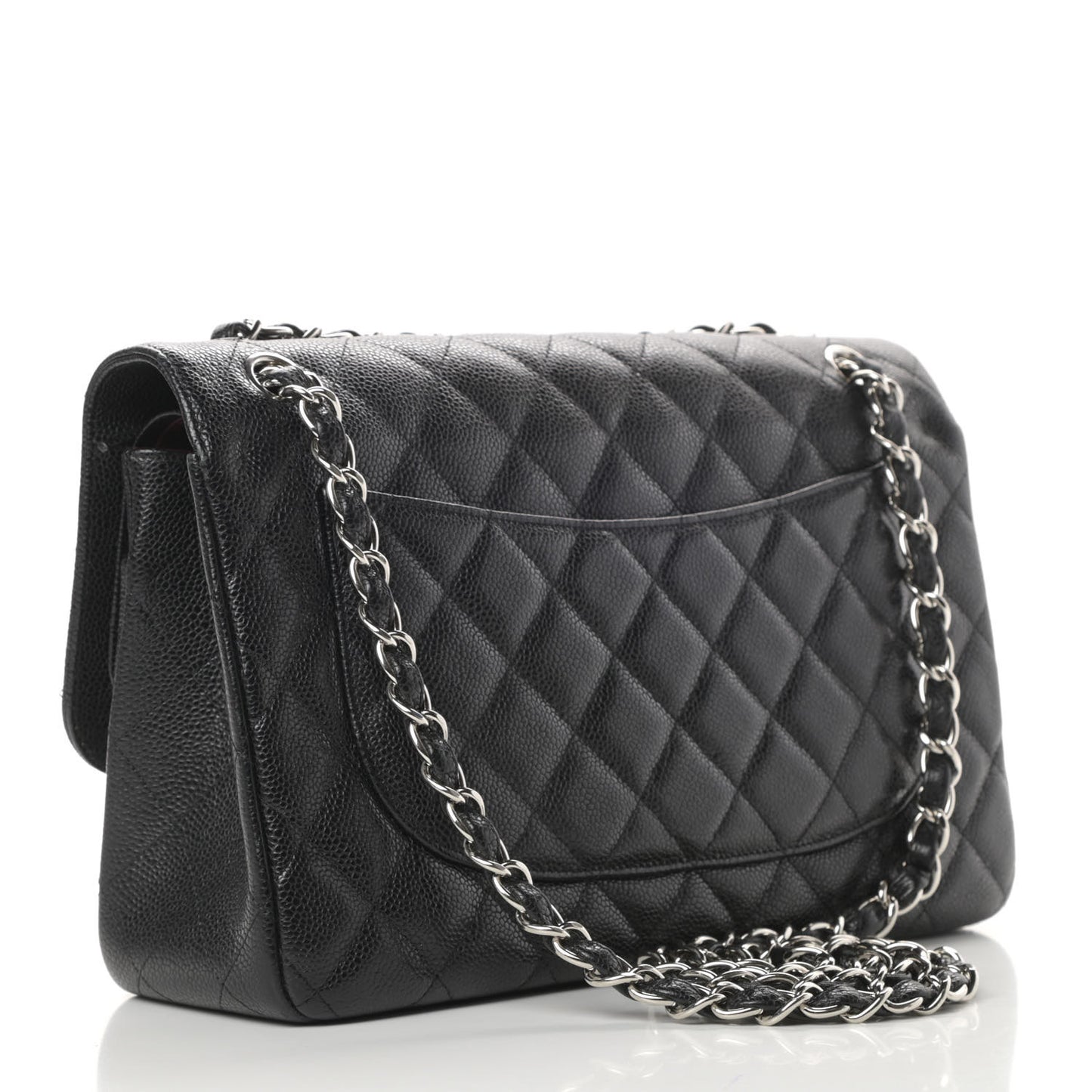 Caviar Quilted Jumbo Double Flap Black