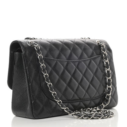 Chanel Caviar Quilted Jumbo Double Flap Black 3 of 12