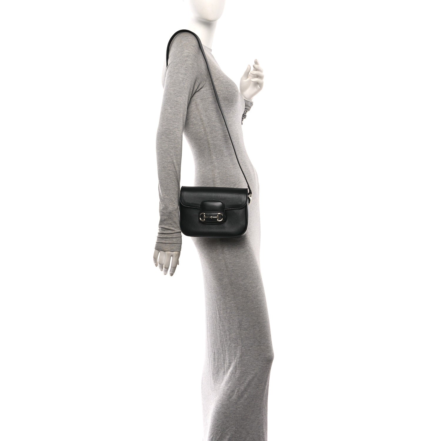 Gucci Arabella Calfskin Horsebit 1955 Small Shoulder Bag  Black 2 of 11