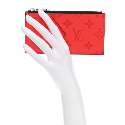 Louis Vuitton Taigarama Coin Card Holder Fire Red 2 of 6