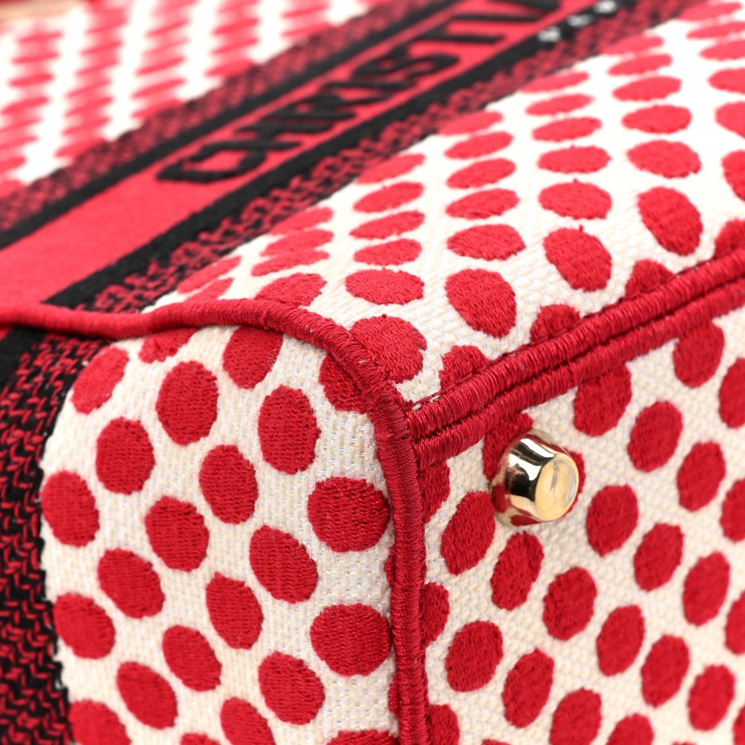 Christian Dior Canvas Medium DiorAmour Dots Lady D-Lite Red 10 of 16