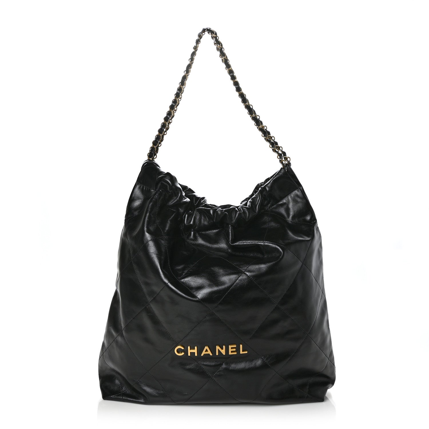 Chanel Shiny Calfskin Quilted Large Chanel 22 Black 3 of 11