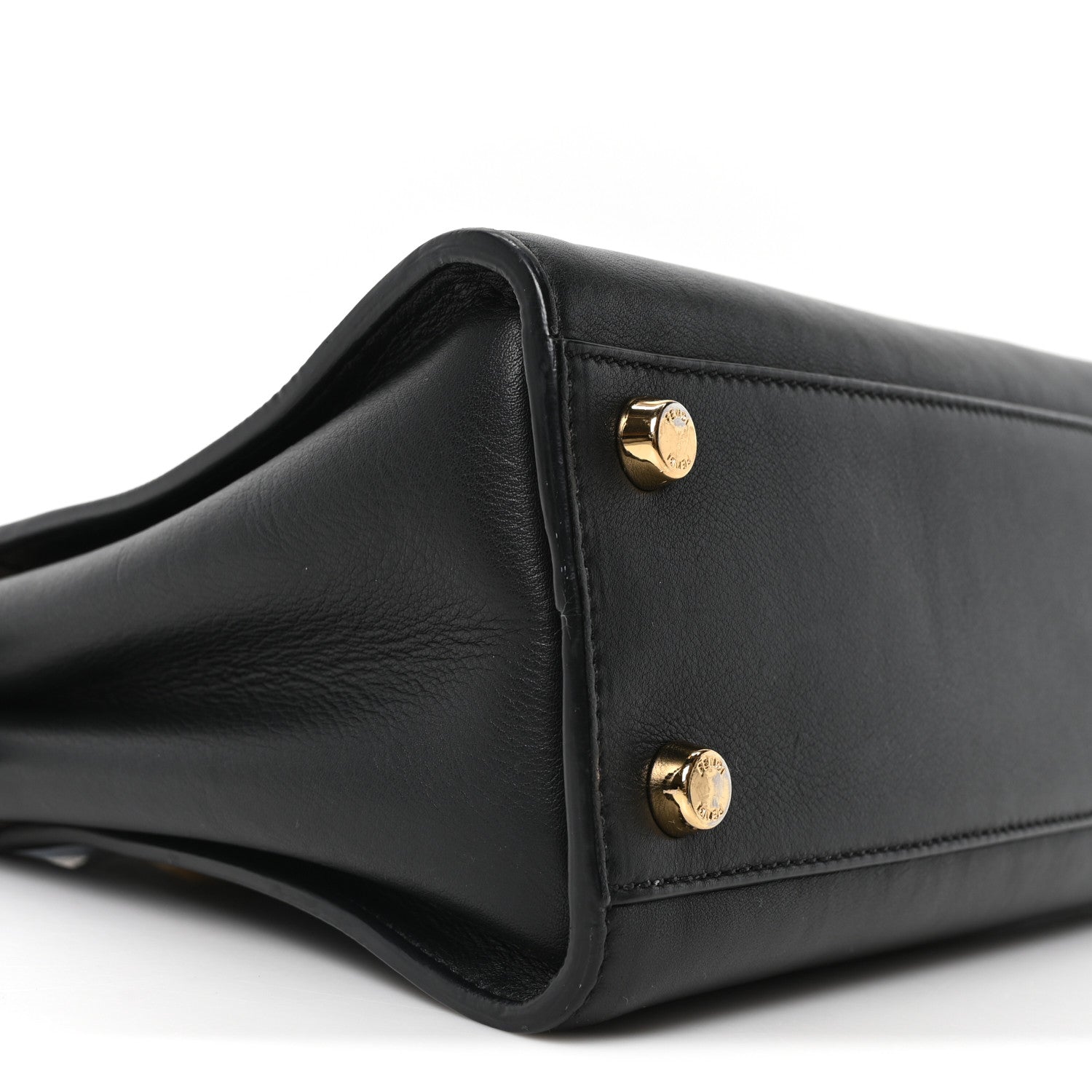 Fendi Vitello Tahiti Burro Medium Peekaboo Iconic Essentially Satchel Black Corda 8 of 9