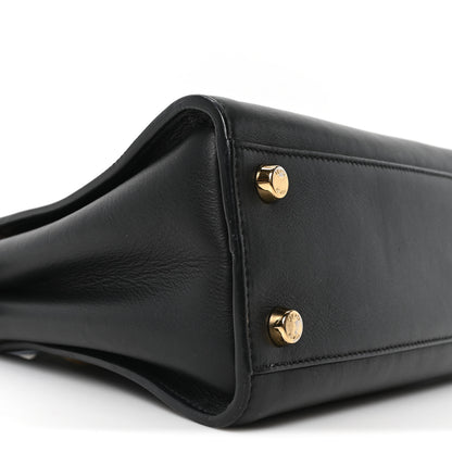 Fendi Vitello Tahiti Burro Medium Peekaboo Iconic Essentially Satchel Black Corda 8 of 9