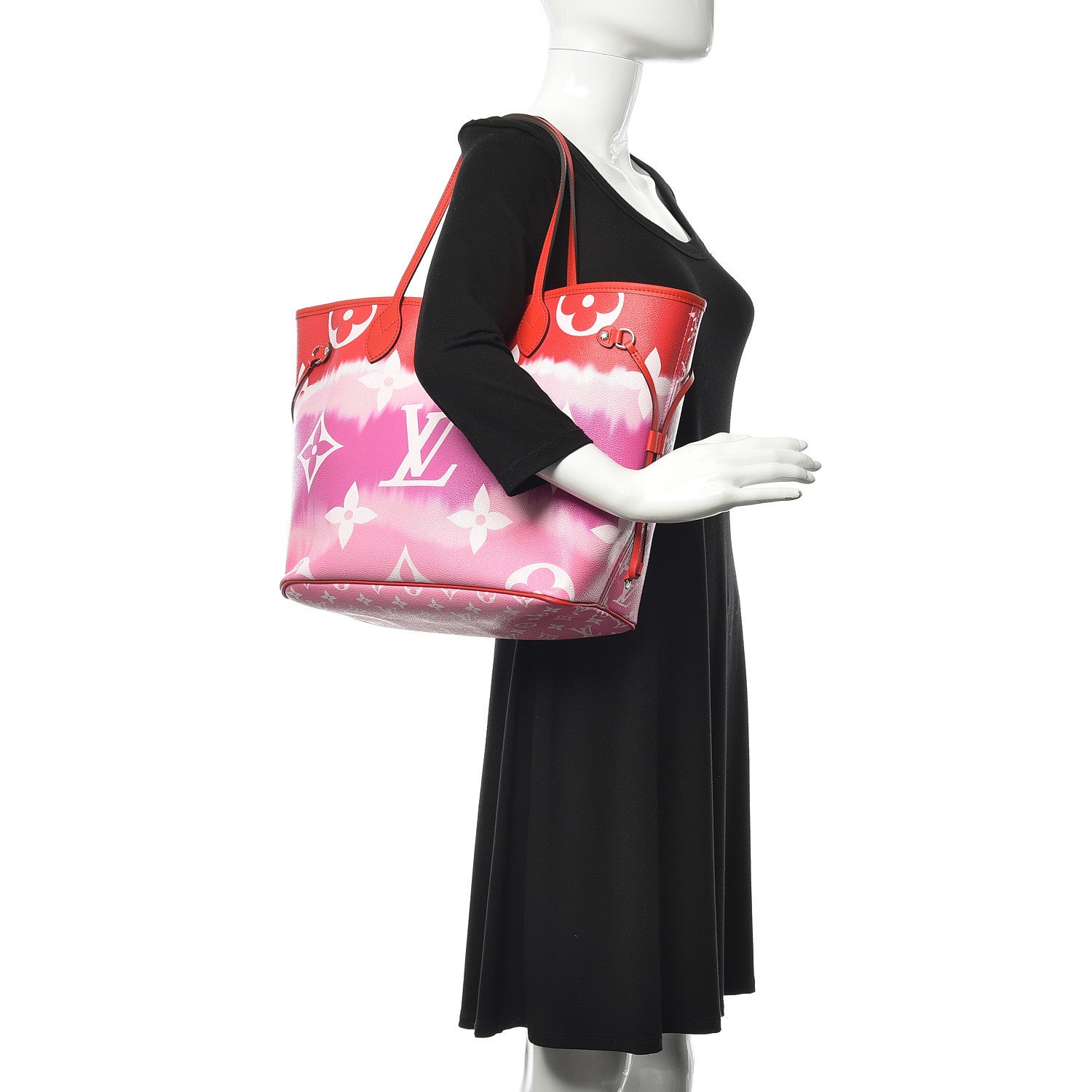 Louis Vuitton Monogram Escale Neverfull MM Rouge 2 of 12