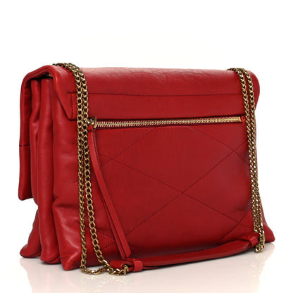 Lanvin Lambskin Quilted Medium Sugar Flap Shoulder Bag Red 2 of 11