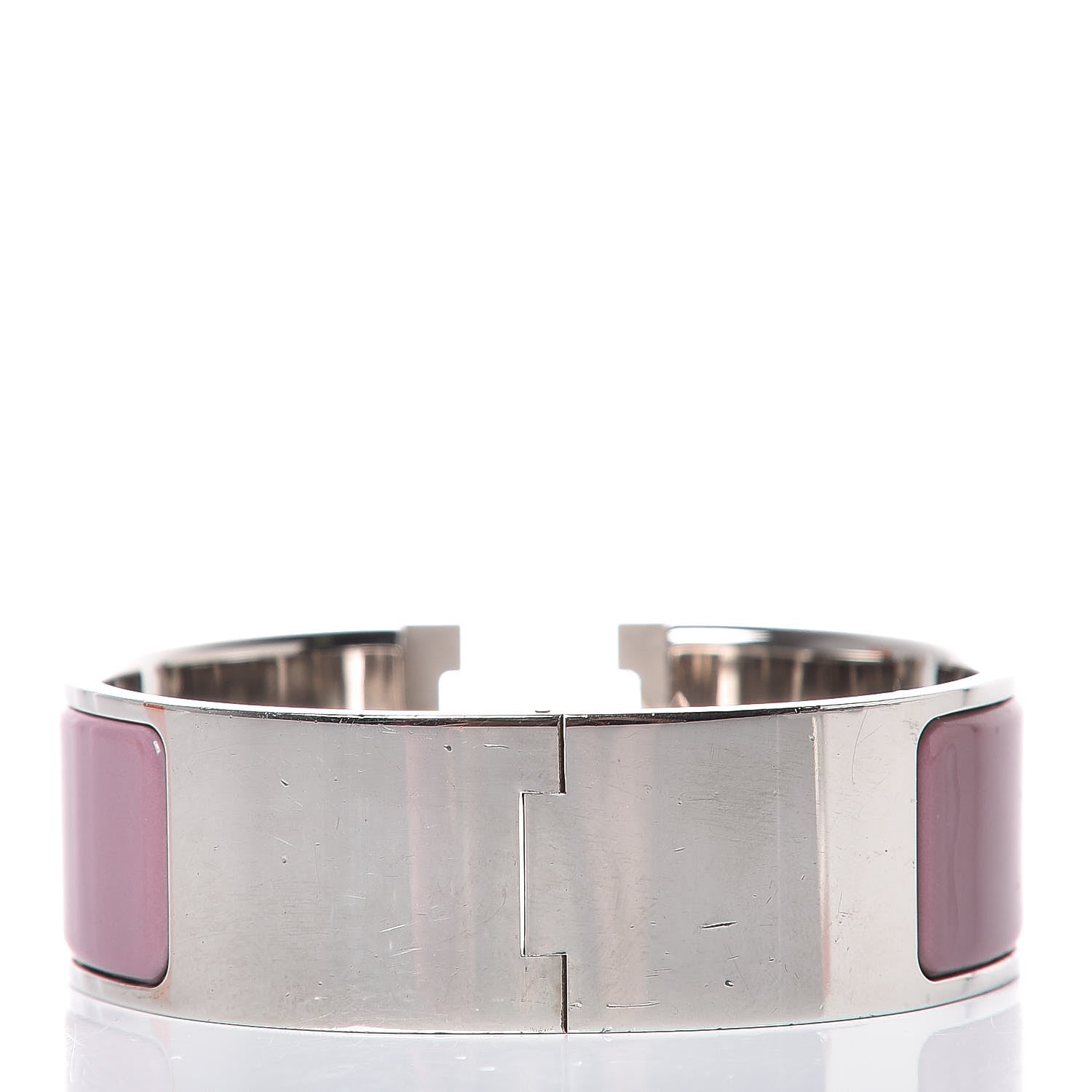 Hermes Enamel Wide Clic Clac H Bracelet GM Bois De Rose 3 of 6