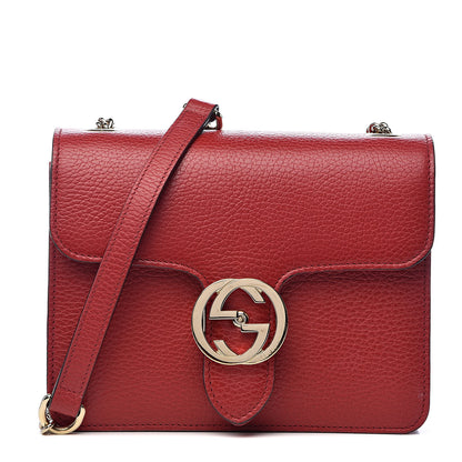 Gucci Dollar Calfskin Small Interlocking G Shoulder Bag Red 1 of 12