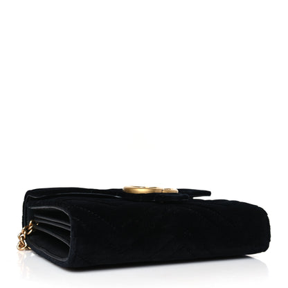 Gucci Velvet Matelasse GG Marmont Chain Wallet Black 4 of 9