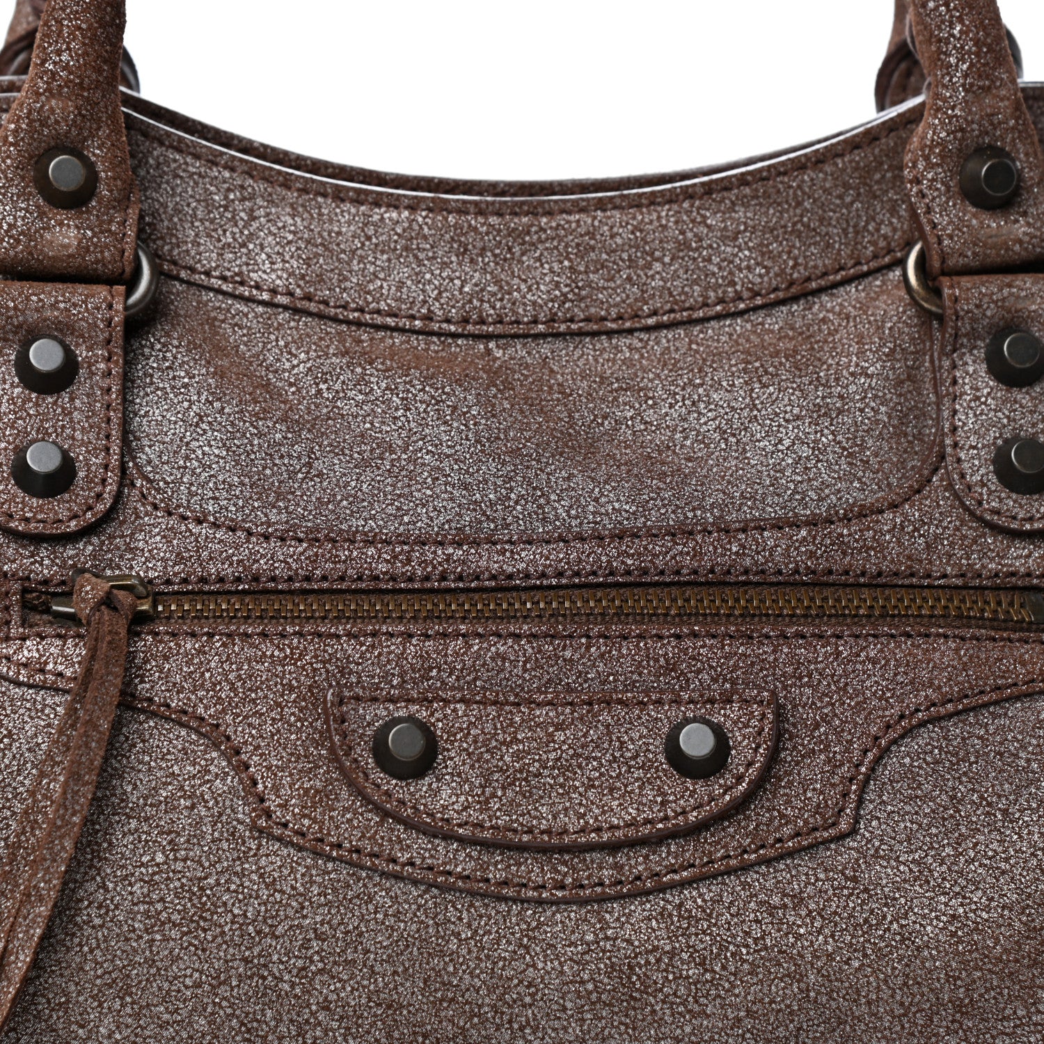 Balenciaga Metallic Craquele Calfskin Classic Hardware City Bronze 10 of 10