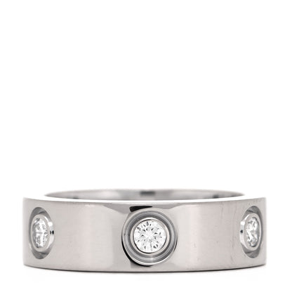 Cartier 18K White Gold 6 Diamond 5.5mm LOVE Ring 50 5.25 1 of 10