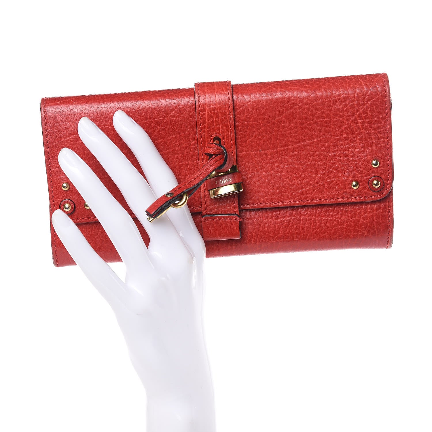Chloe Calfskin Aurore Wallet Holly Berry 2 of 13