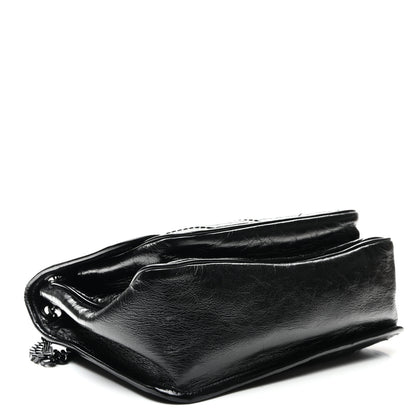 Saint Laurent Crinkled Calfskin Matelasse Monogram Medium Niki Chain Satchel Black 4 of 9
