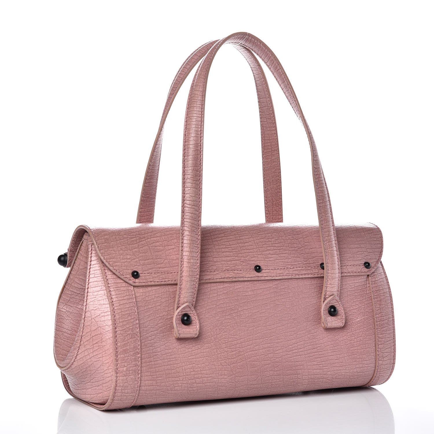 Gucci Calfskin Bamboo Bullet Satchel Carmine Rose 3 of 11