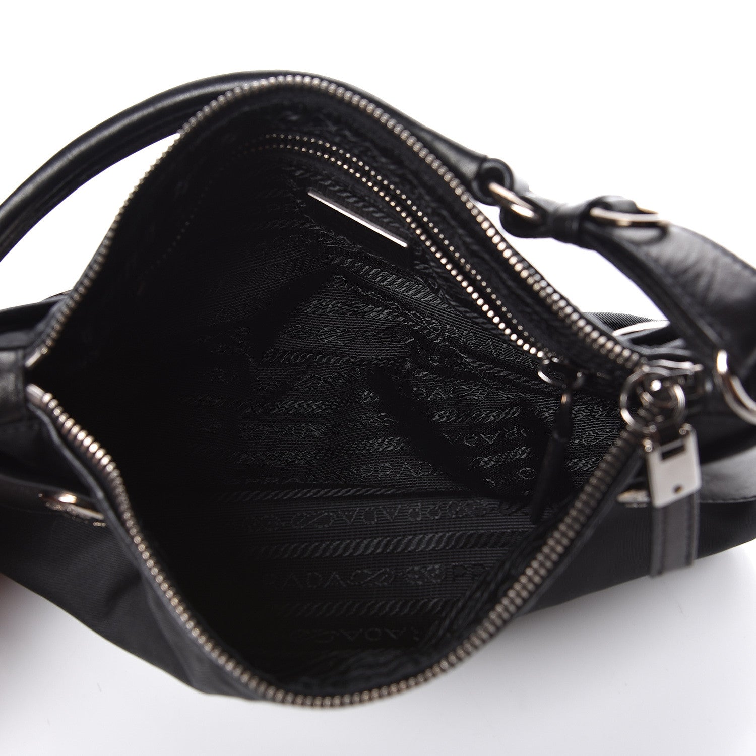 Prada Tessuto Nylon Nappa Shoulder Bag Black 5 of 9