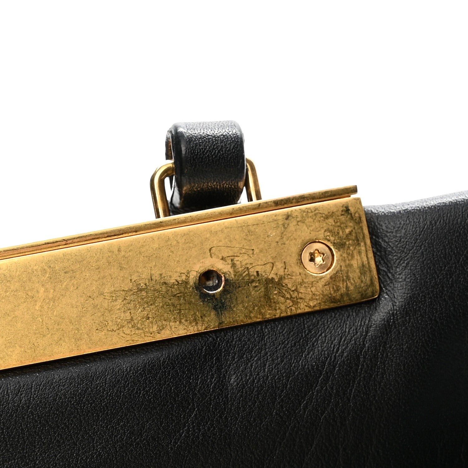 Celine Smooth Calfskin Medium Clasp Shoulder Bag Black 14 of 14