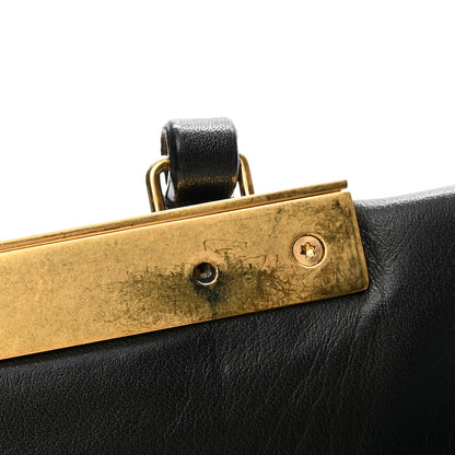 Celine Smooth Calfskin Medium Clasp Shoulder Bag Black 14 of 14