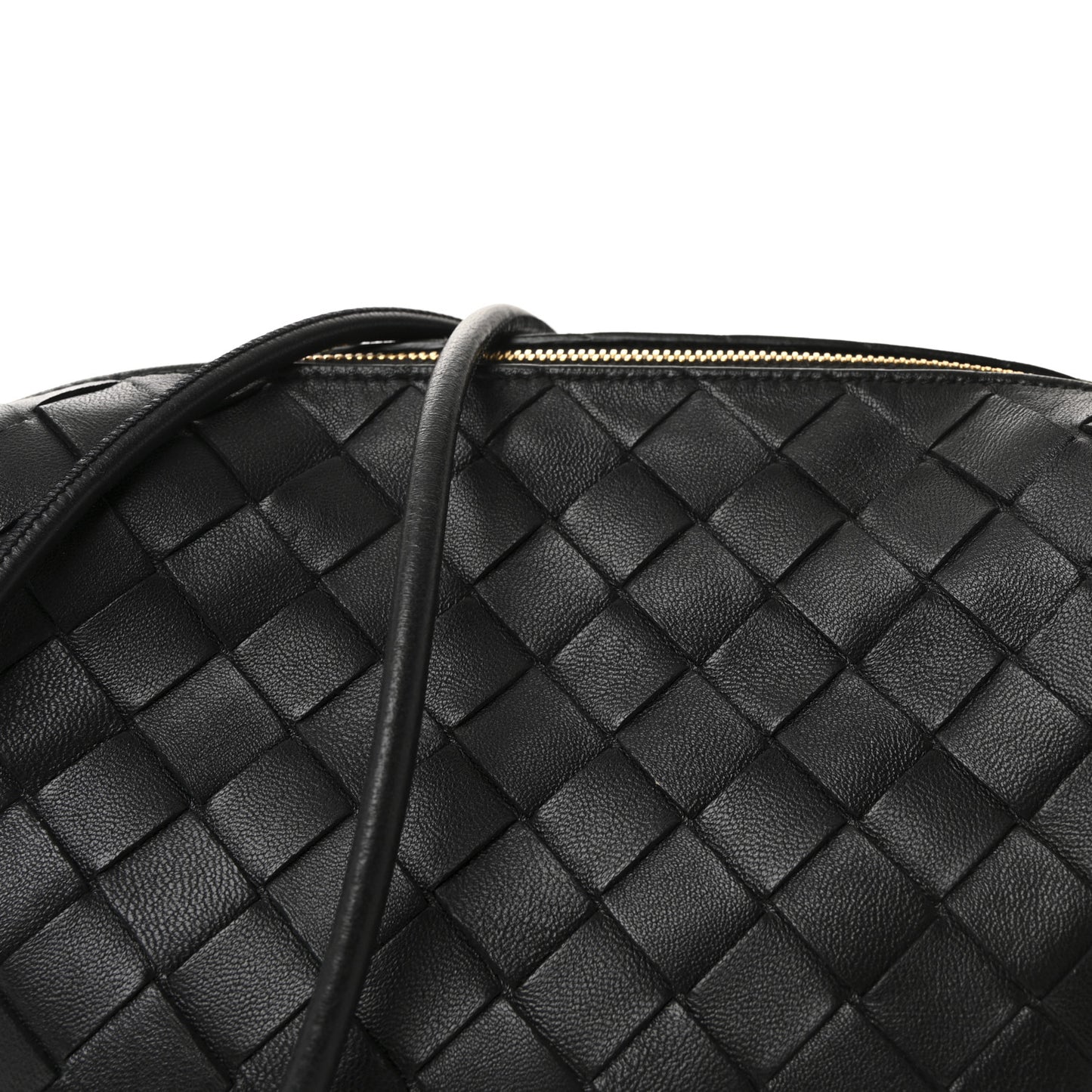 Nappa Intrecciato Small Loop Camera Bag Black