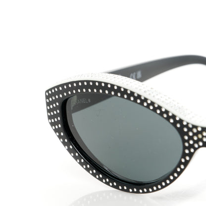 Chanel Acetate Strass Oval Sunglasses A71509 Black 7 of 8