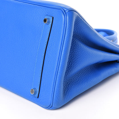 Hermes Taurillon Clemence Birkin 35 Bleu Hydra 10 of 11