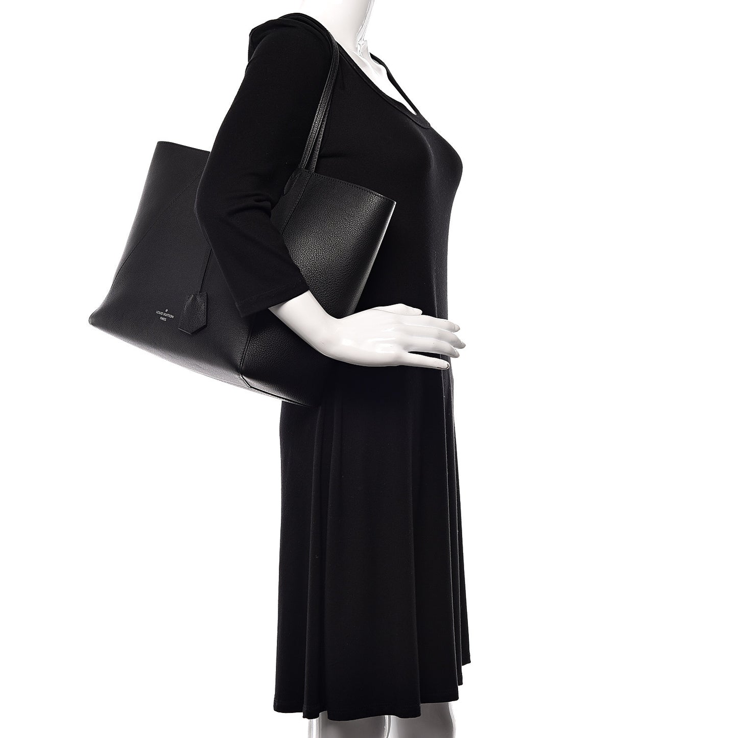 Calfskin Lockme Cabas Black