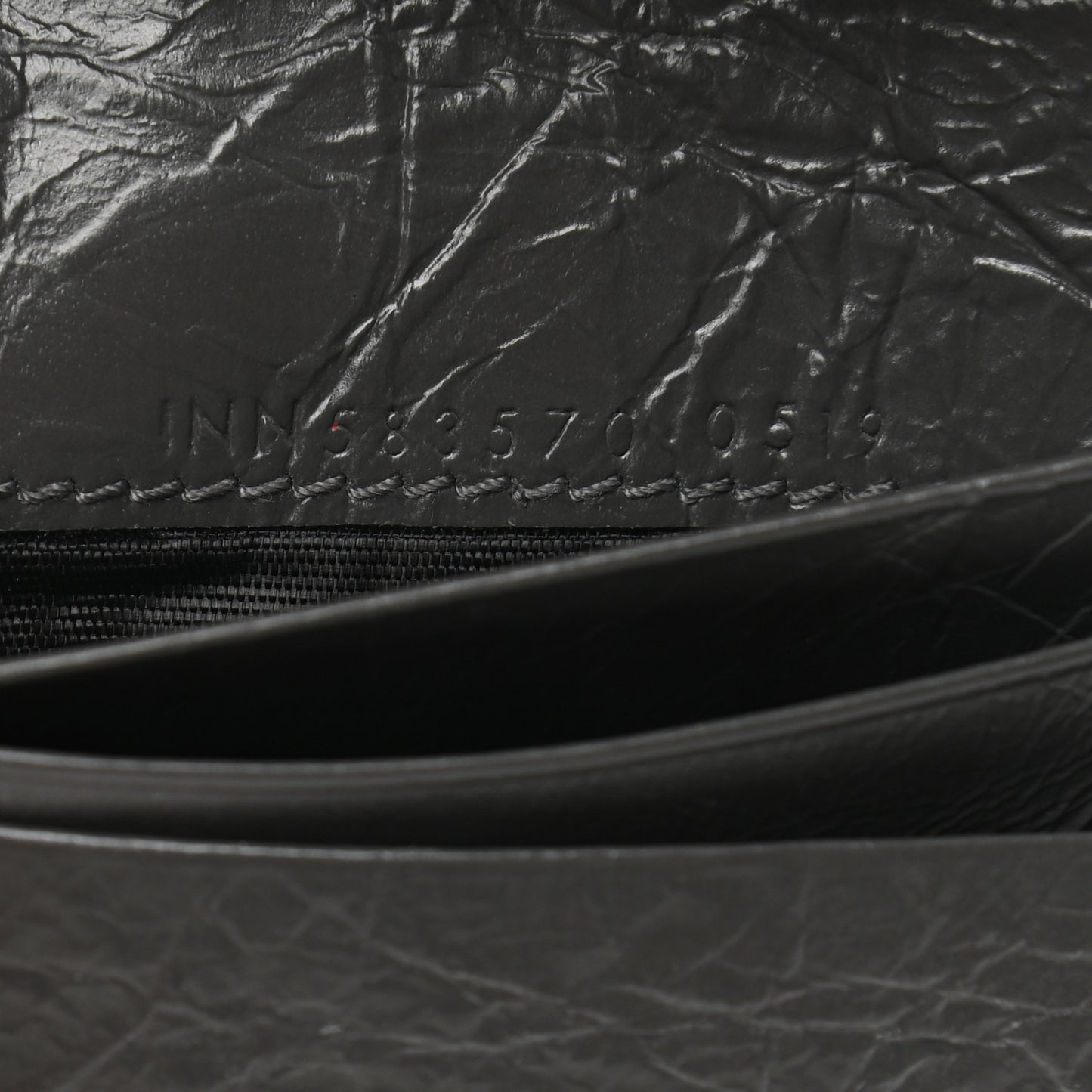 Crinkled Calfskin Matelasse Monogram Niki Compact Wallet Storm