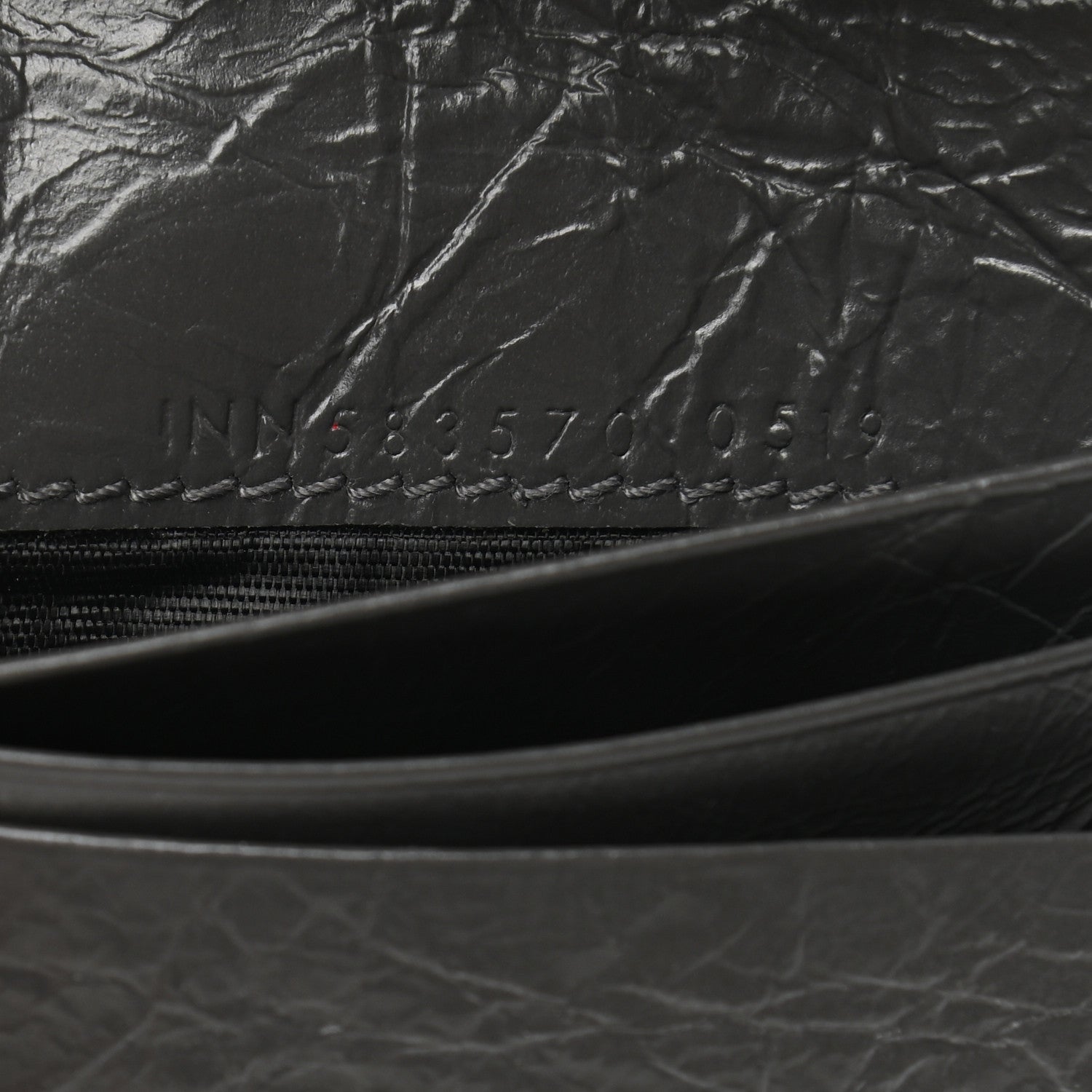 Saint Laurent Crinkled Calfskin Matelasse Monogram Niki Compact Wallet Storm 7 of 8